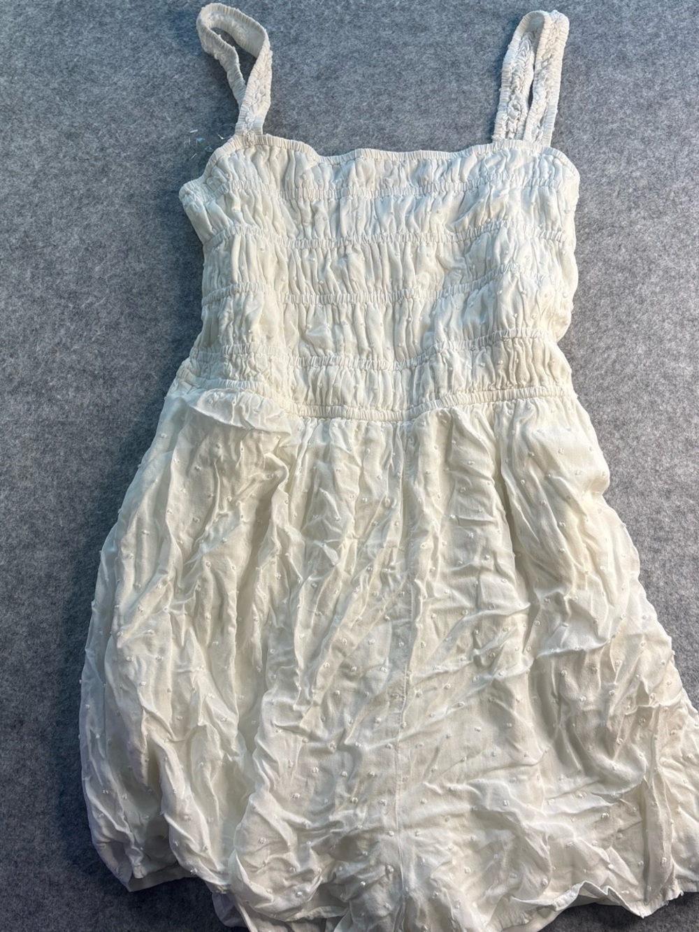 RSQ Cream Smocked Mini Dress